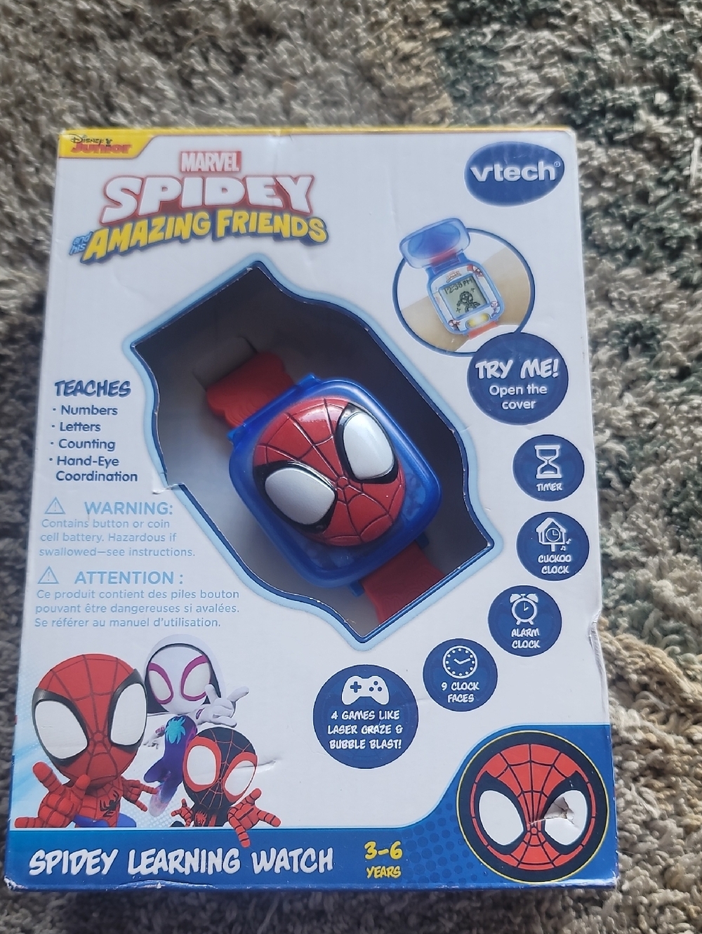 Vtech Marvel Spidey Learning Watch - Red & Blue